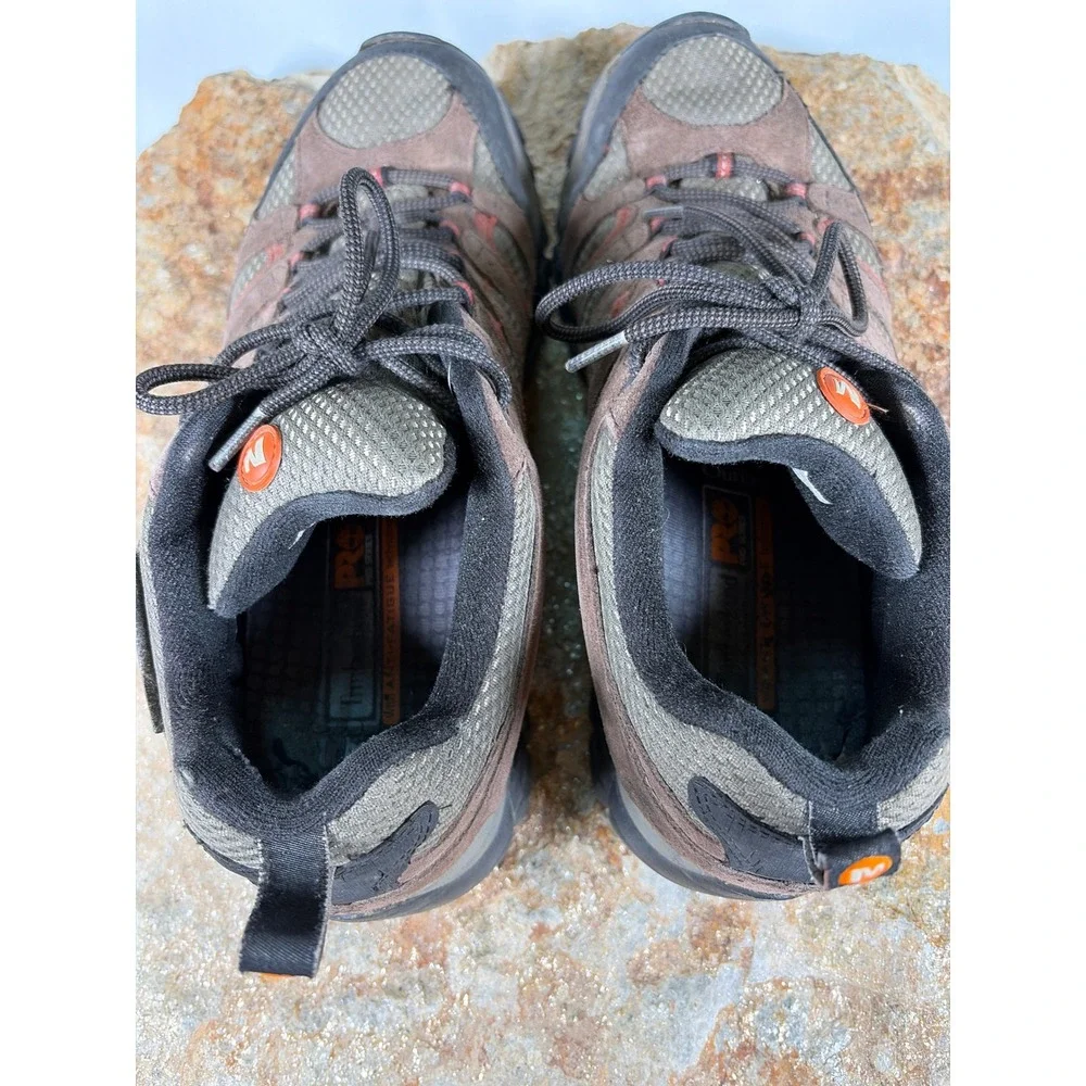 Merrell Moab Waterproof Hiking Shoes Mens 13 Espresso Brown J39723 Vibram Low